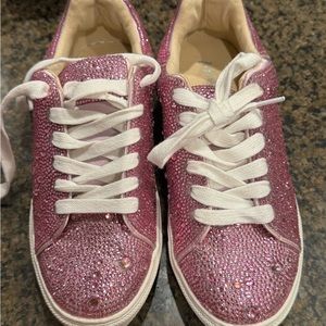 Pink sparkle rhinestone sneakers Betsy Johnson size 4